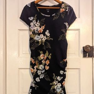 Isabel Maternity by Ingrid & Isabel navy blue floral dress size medium